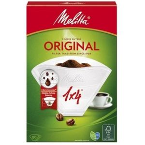 Melitta Original 1x4 - Mandje - Wegwerp koffiefilter - Papier - 80 st(en) - Accessoires voor koffiezetapparaten