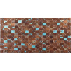 ALIAGA - Laagpolig vloerkleed - Bruin - 80 x 150 cm - Koeienhuid leer