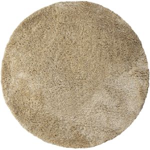 PTMD Jups Beige fabric handwoven carpet round L