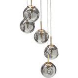 Beliani RALFES - Hanglamp met 5 lampen - Messing - Glas