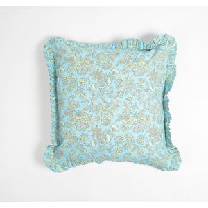 Floral Sky Cotton Cushion Cover, 18 x 18 inches