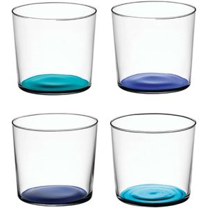 L.S.A. - Coro Tumbler Glas 310 ml Set van 4 Stuks Assorti - Blauw / Glas