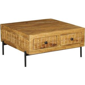 StarFurn Salontafel Brandy Naturel Mangohout 80x80cm