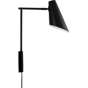 Cale wandlamp zwart met overhang