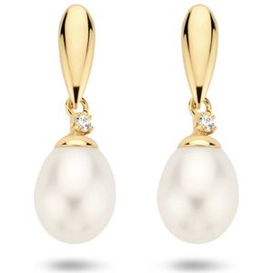 Marie Celeste - Oorhangers - Parel - Zirkonia - Goud