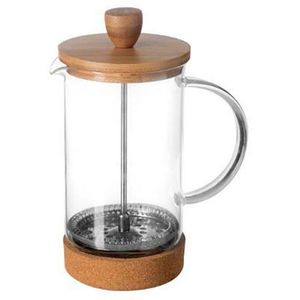 Secret de Gourmet French press cafetiere - glas/bamboe - 600 ml