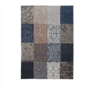 Louis de Poortere Louis de Poortere Vloerkleed - Vintage Patchwork Blue Denim 8108 - 140 x 200 cm