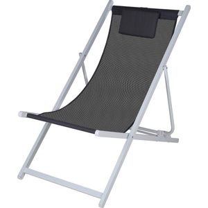 Outdoor Strandstoel Aluminium - vouwstoel - ligstoel - campingstoel - Grijs