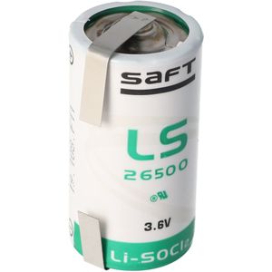 SAFT LS26500 lithiumbatterij Li-SOCI2, C-formaat met soldeerlip U-vorm
