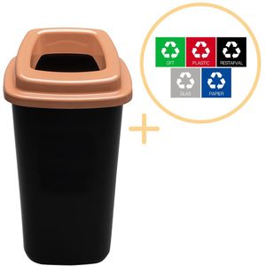 Plafor Prullenbak 45L bruin, gemakkelijk afval recyclen