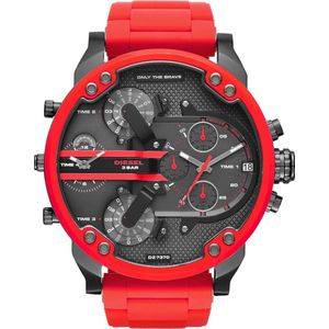 Chronograaf Mr. Daddy Diesel 57 Mm Roestvrij Stalen Horlog - Rood