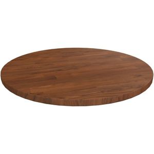 Tafelblad rond 40x1,5 cm bewerkt massief eikenhout donkerbruin