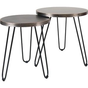 Home67 Salontafel Palma - Set van 2 - Nickel