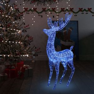 Kerstdecoratie rendier 250 LED&#39;s blauw 180 cm acryl