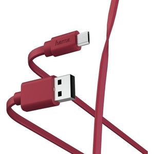 Hama Oplaad-/gegevenskabel Flat USB-A - Micro-USB 1 M Rood