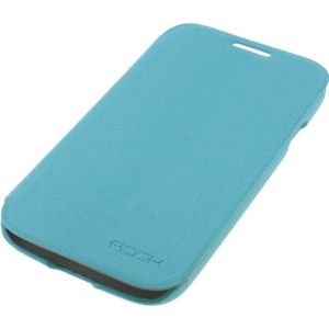 Rock Big City Leather Side Flip Case Samsung Galaxy S4 I9500/I9505 Light Blue