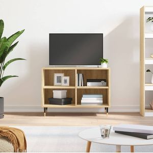 VidaXL Tv-meubel 69,5x30x50 cm - Bewerkt Hout - Sonoma Eikenkleurig