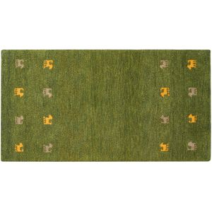 YULAFI - Modern vloerkleed - Groen - 80 x 150 cm - Wol