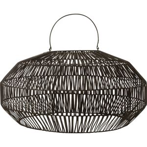 J-Line lampkap - rotan - zwart - medium