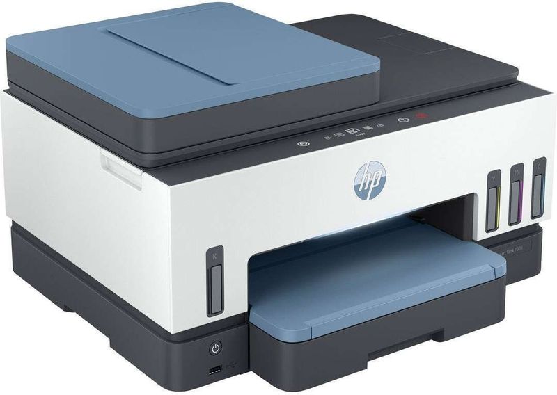 HP Smart Tank 7606 All-in-One, Home and home office, Printen, kopiëren, scannen, faxen, ADF en draadloos, Invoer voor 35 vel; Scans naar pdf; Dubbelzijdig printen