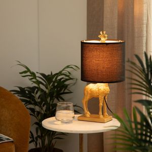 Tafellamp Giraffe goud H42 cm - Zwart - Lamp - E27