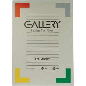 Gallery schetsblok, ft 21 x 29,7 cm (A4), 180  g/m², blok van 50 vel