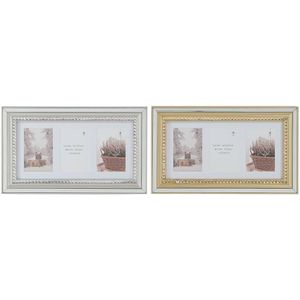 Fotolijsten DKD Home Decor Luxury 46,5 x 2 x 28,5 cm Kristal Zilverkleurig Gouden polyestyreen Tr...