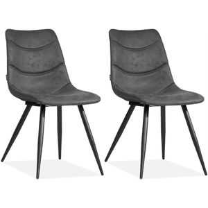MX Sofa Stoel Crazy - Antraciet (set van 2 stoelen)