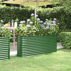 Plantenbak 152x40x68 cm gepoedercoat staal groen