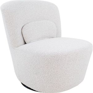 Kick Draaifauteuil Jill - Bouclé - Wit