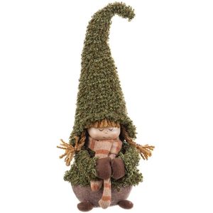 Kerstversiering Bruin Groen Polyresin Weefsel Meisje 13 x 12 x 41 cm