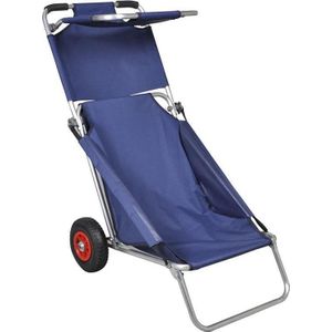 vidaXL Strandtrolley met wielen draagbaar en inklapbaar blauw