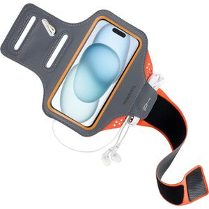 Mobiparts Comfort Fit Sport Armband Apple iPhone 15 Neon Orange