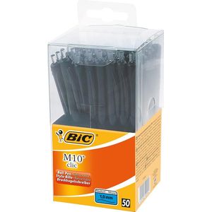 Bic balpen M10 Clic, doos met 50 stuks, zwart