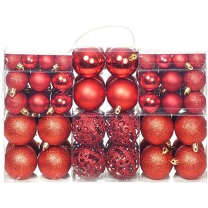 Kerstballenset 6 cm rood 100-delig