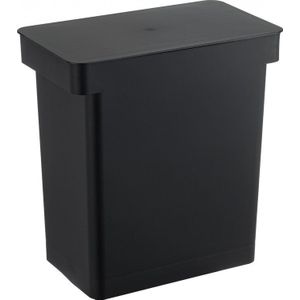 Yamazaki Airtight Trash Can with Caster - Tower - Black - Zwart