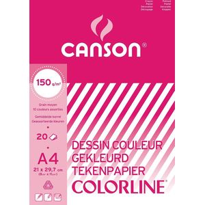 Canson gekleurd tekenpapier Colorline ft 21 x 29,7 cm (A4)