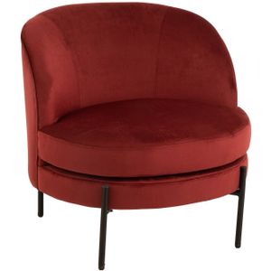 J-Line stoel Lounge Rond - textiel/metaal - rood