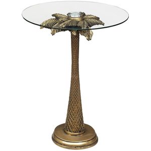 Atmosphera Wild salontafel palmboom Ø40xH51cm - Goud