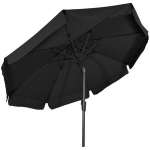 Lesli Living Libra parasol met volant zwart 3 m