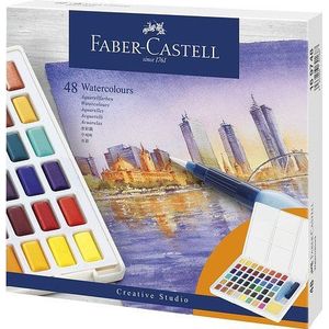 Waterverf Faber-Castell 48 kleuren in doos met palet