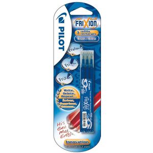 Pilot vulling Frixion Ball en Frixion Ball Clicker, blister van 3 stuks, blauw