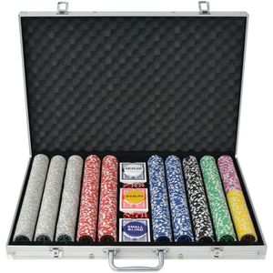 vidaXL Pokerset met 1000 laser chips - Geschikt voor alle leeftijden en spelersaantallen
