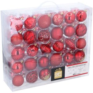 Kerstballen Rood 60 stuks