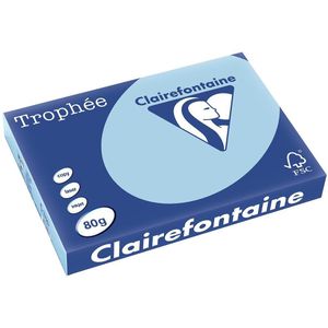 Clairefontaine Trophée Pastel, gekleurd papier, A3, 80 g, 500 vel, blauw