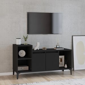 VidaXL TV-meubel 100x35x55 cm - Bewerkt Hout Zwart
