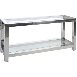 J-Line Console Roestvrij Staal/Glas Zilv 140X40x70cm