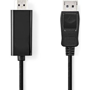 DisplayPort-Kabel | DisplayPort Male | HDMI Connector | 1080p | Vernikkeld | 2.00 m | Rond | PVC | Z