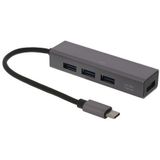 USBC-HUB11 DELTACO USB-C Hub 4-port USB-A Space Grey