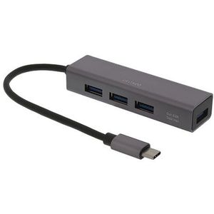 USBC-HUB11 DELTACO USB-C Hub 4-port USB-A Space Grey